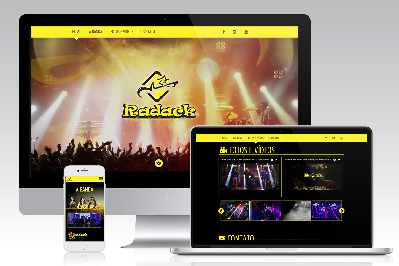 Website Raddack: Sites e Aplicativos, projeto da Visualy Publicidade