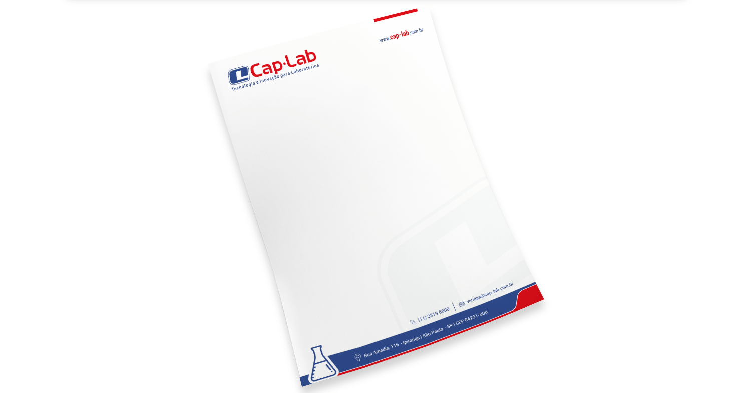 Papel Timbrado Cap-Lab: Papelarias, projeto da Visualy Publicidade