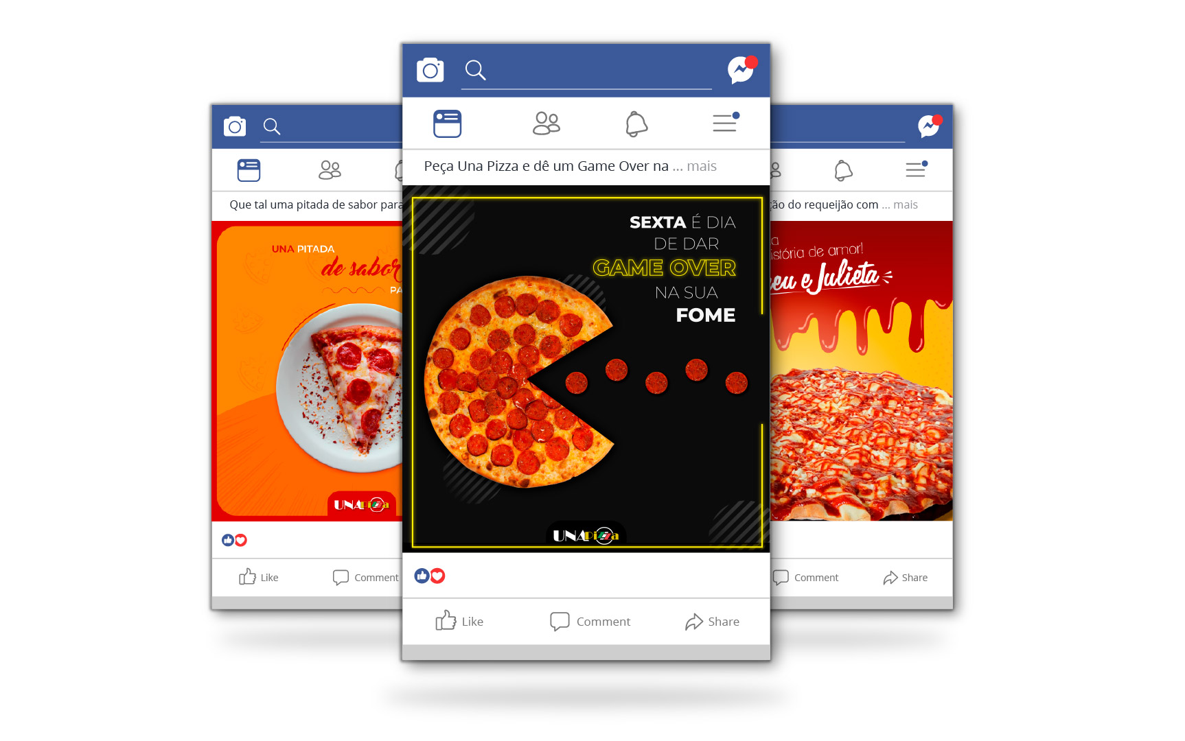 Una Pizza, projeto da Visualy Publicidade