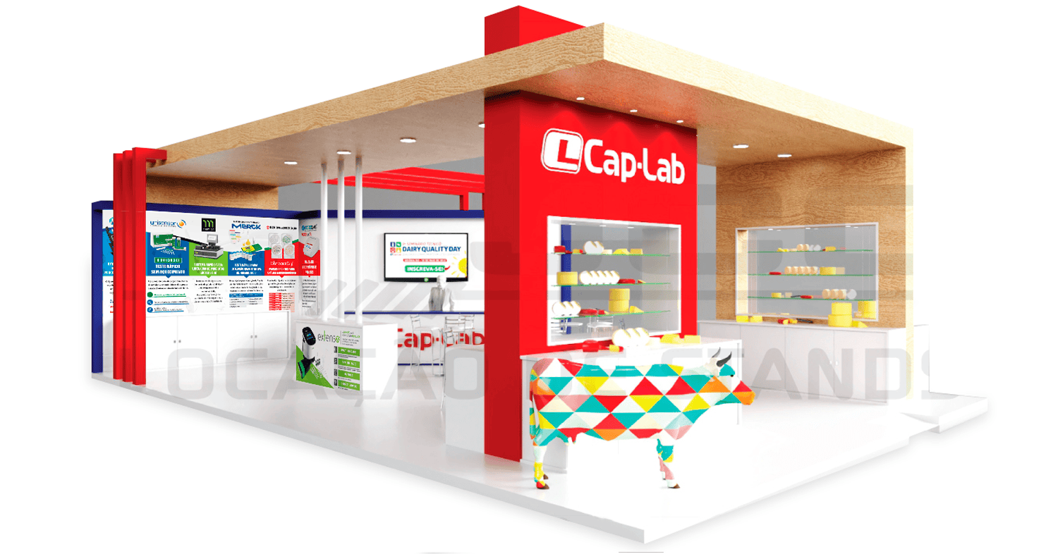 Stand Cap-Lab: Mix de Comunicação, projeto da Visualy Publicidade