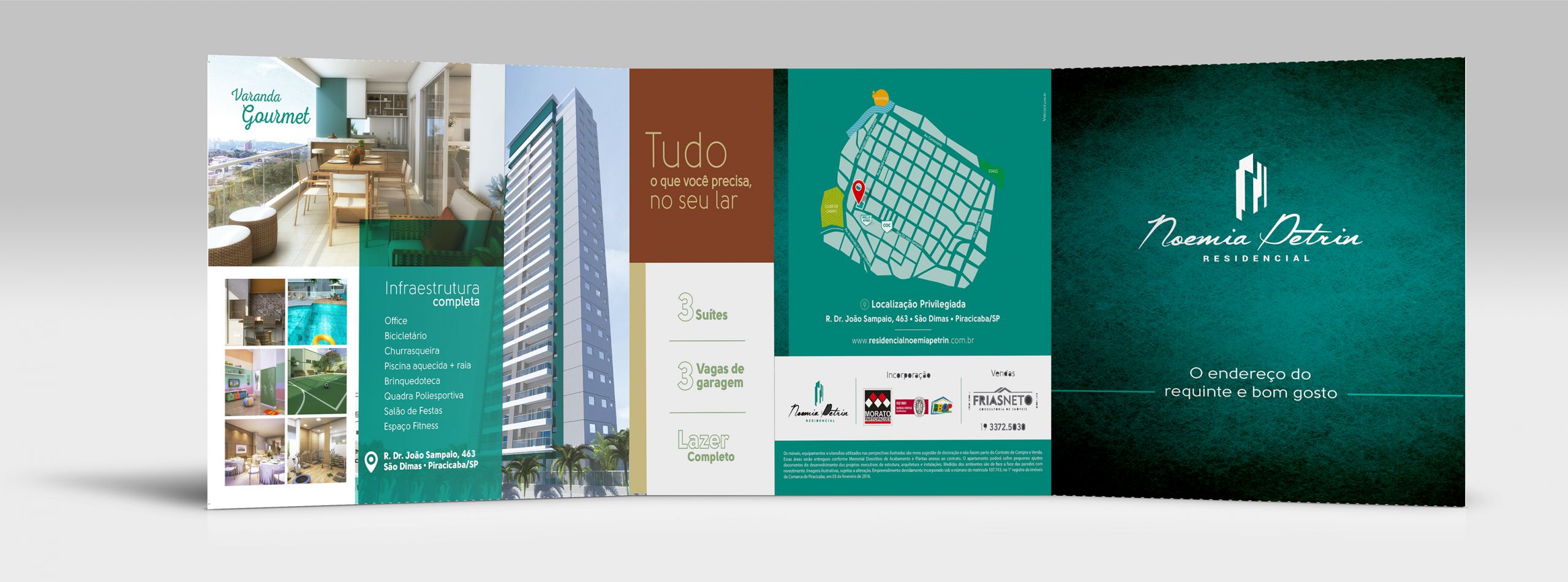 Trifólio Residencial Noemia Petrin: Papelarias, projeto da Visualy Publicidade