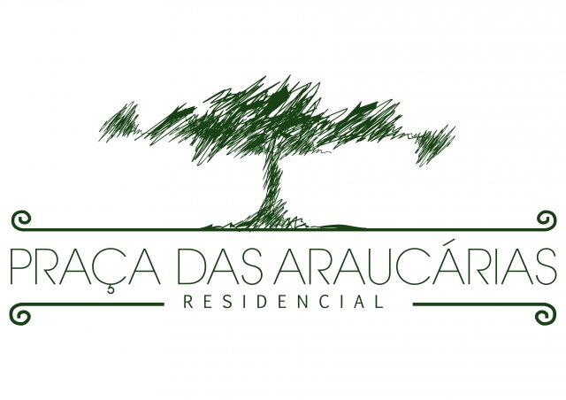 Logotipo Residencial Praça das Araucárias, projeto da Visualy Publicidade