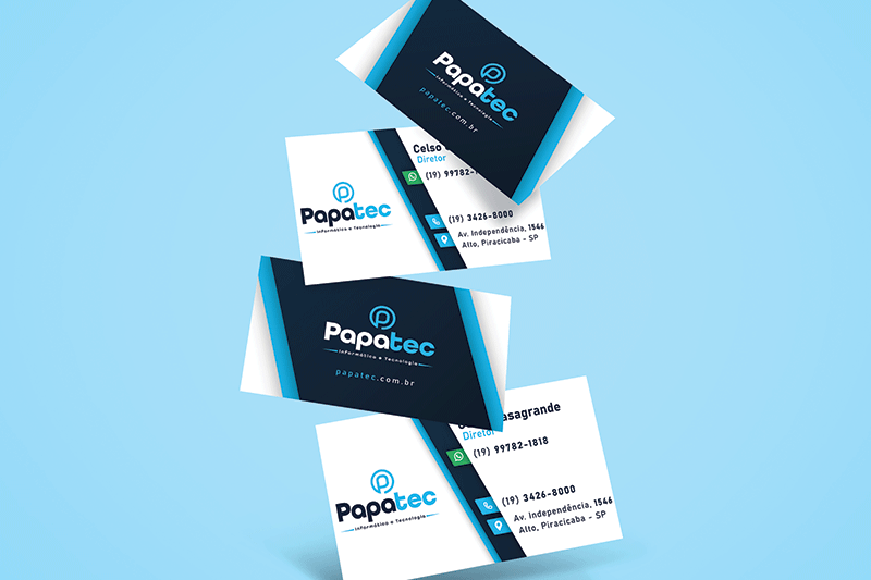Papatec Informática e Tecnologia: Papelarias, projeto da Visualy Publicidade