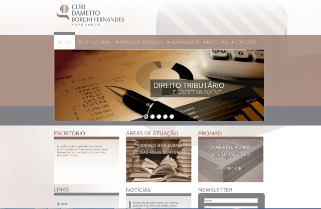 Curi Dametto: Sites e Aplicativos, projeto da Visualy Publicidade