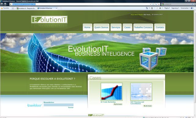 Website Evolution IT, projeto da Visualy Publicidade
