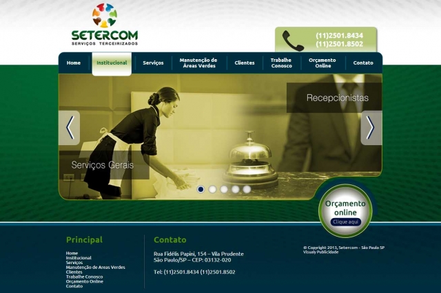 Setercom – Website: Sites e Aplicativos, projeto da Visualy Publicidade