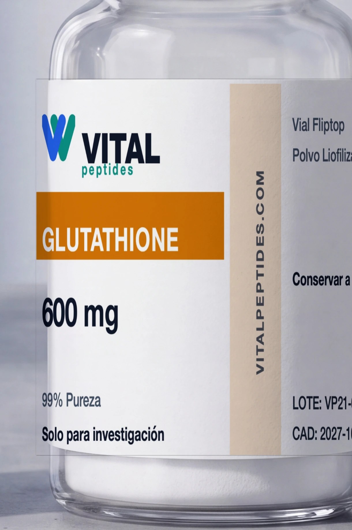 Detalle de los viales · Derma Reference Set · GHK-Cu 50 mg + Glutathione 600 mg