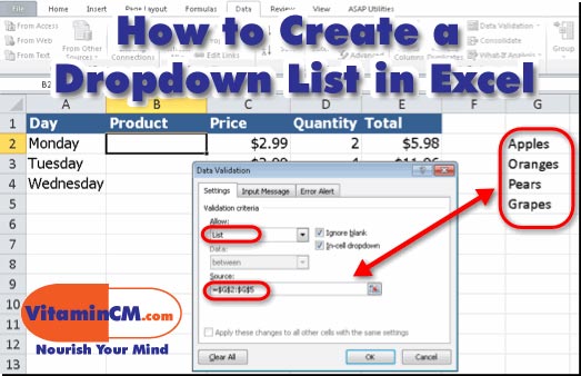 How to Create a Dropdown List in Excel