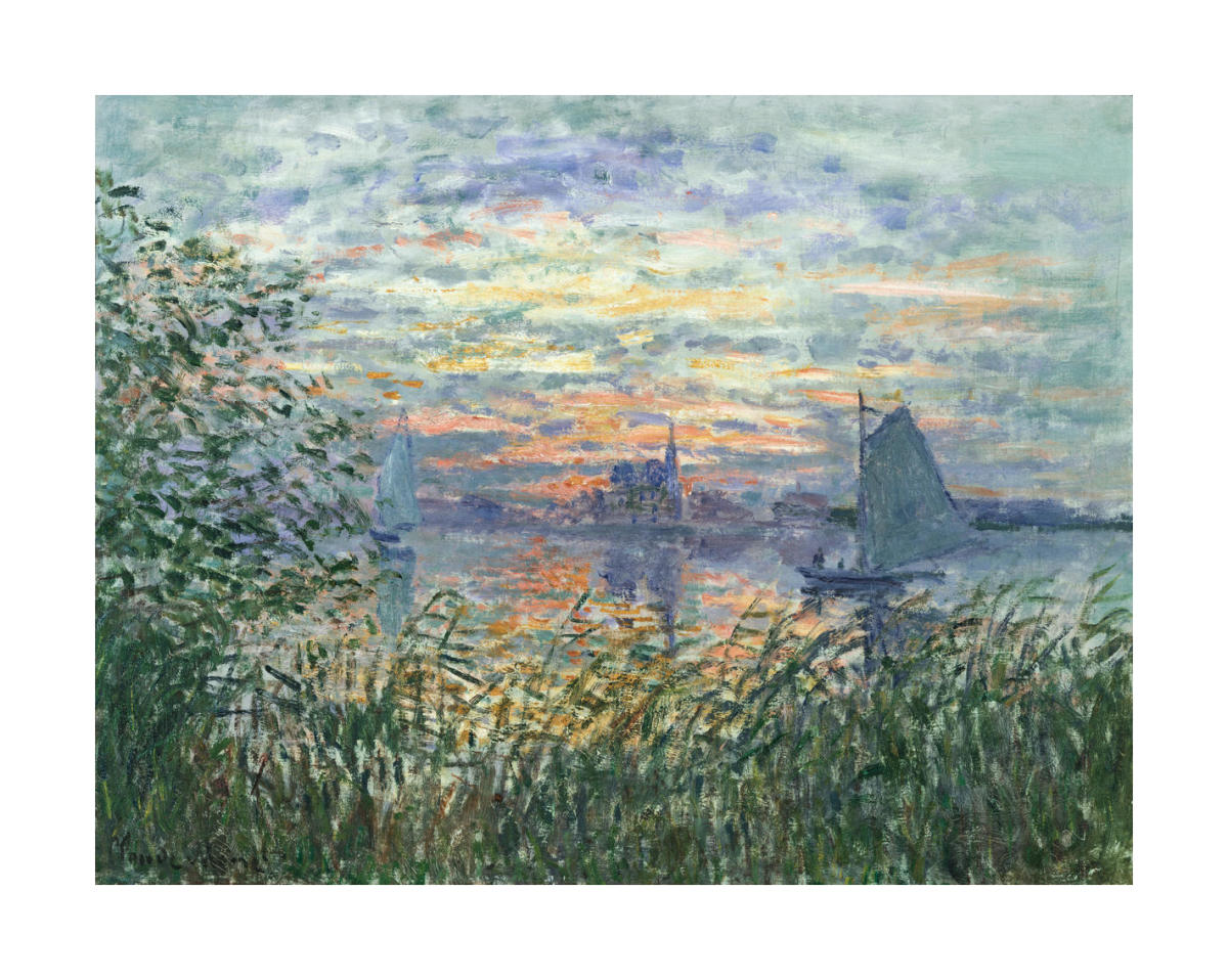 Marine View With A Sunset C 1875 By Claude Monet Paper And Canvas Print Philadelphia Museum Of Art Art On Demand Store