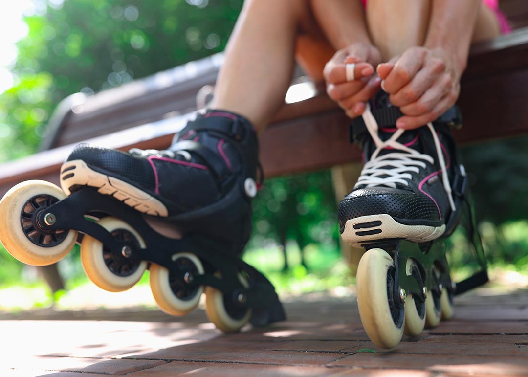 Calçando os patins
