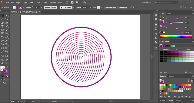 Fingerprint Design in Adobe Illustrator