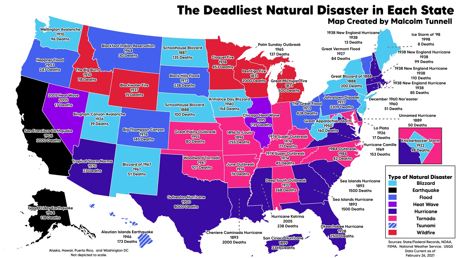 Most Devastating Natural Disasters In The United States Vivid Maps Deadlest Natural Disaster 