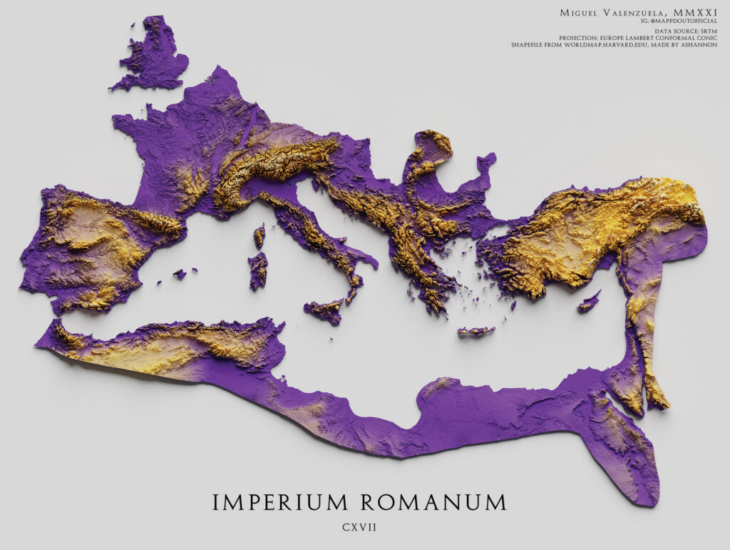 Map Of The Ancient Roman World From Their Perspective Vivid Maps Imperium Romanium 1024x771 