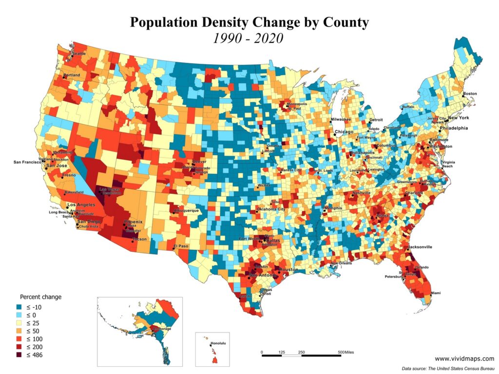 US Population Growth Mapped Vivid Maps US Population Density Change 1024x768 