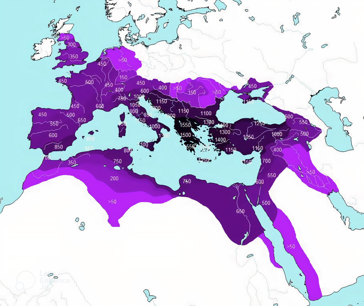 How Many Years Was Each Region Part Of The Roman Empire Vivid Maps Roman Empire 