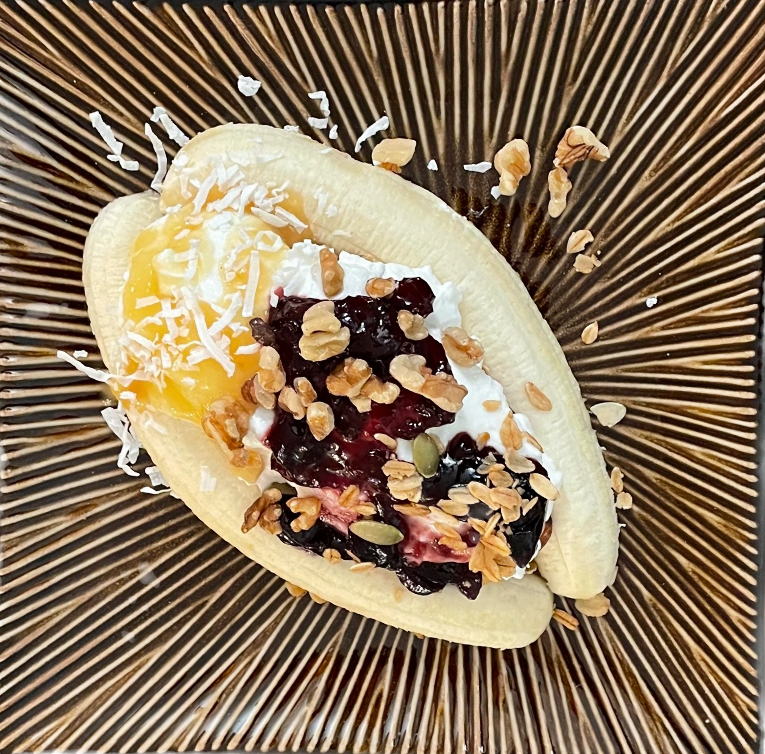 Breakfast banana split