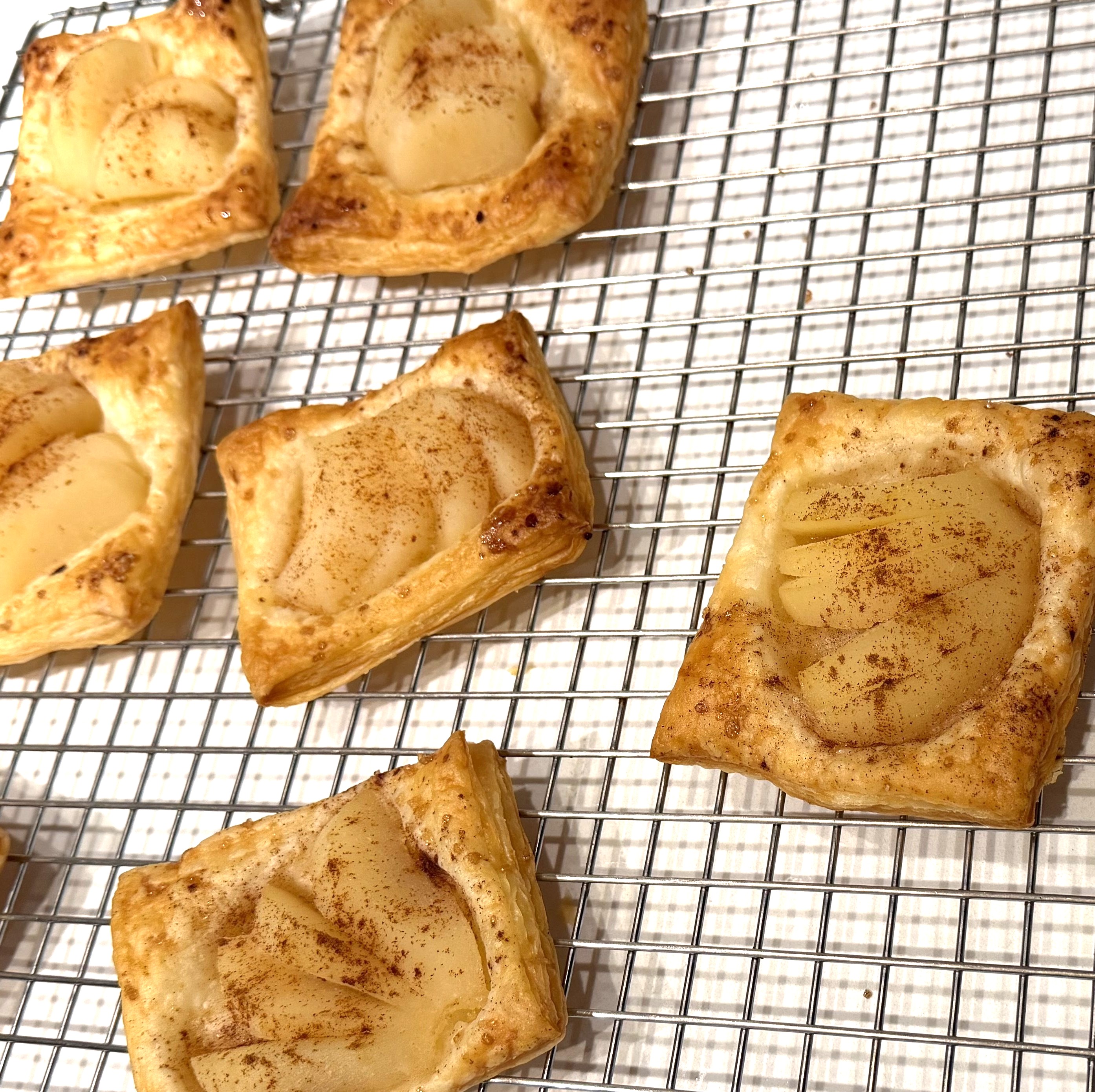 Pear Pastry Cooling on Wire Rack
