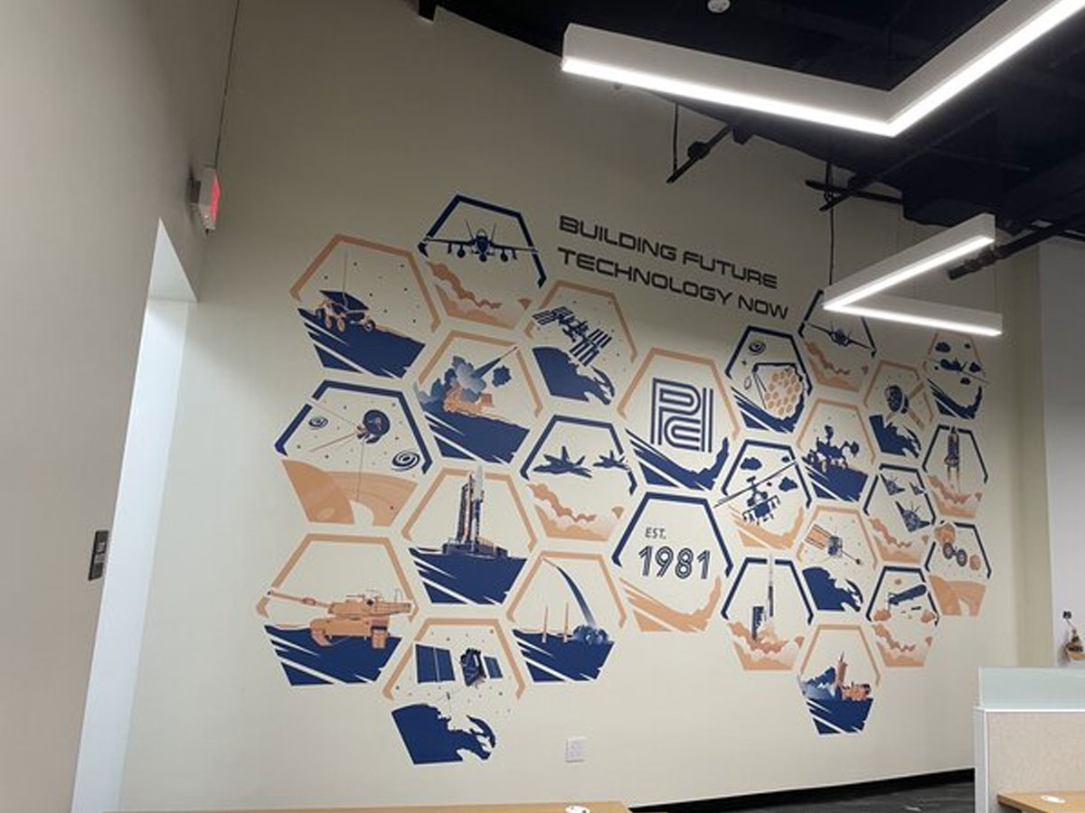 custom interior wall graphics in office