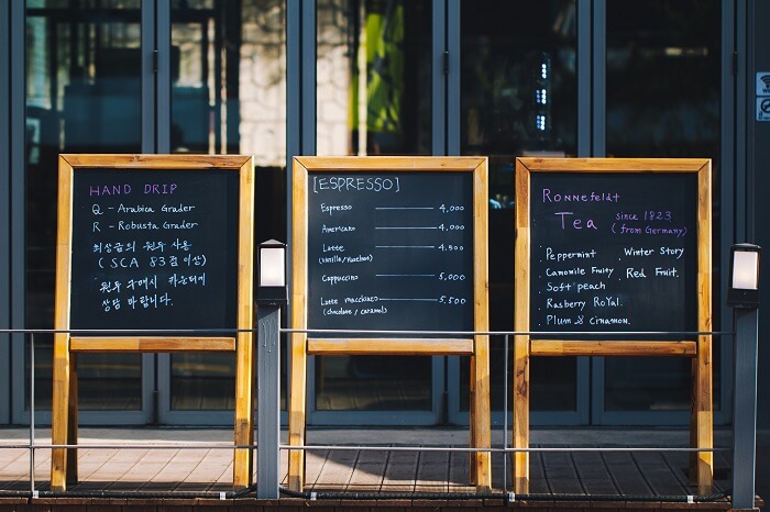 A-frame chalk board sign