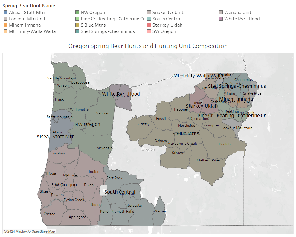 Oregon Spring Bear Hunt Harvest Stats Viz Wild Hunts And Unit Composition.