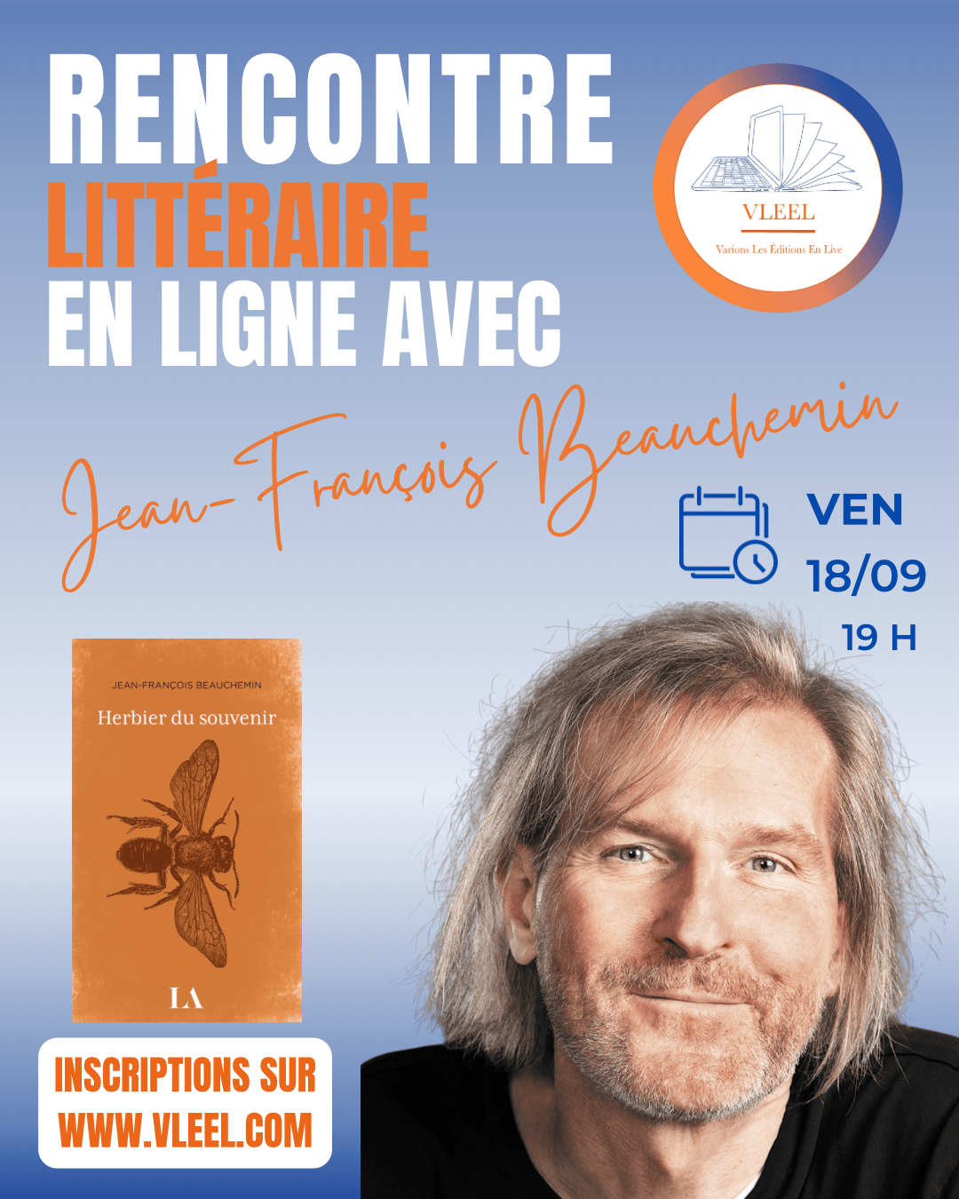 Rencontre littéraire Jean-François Beauchemin, Herbier du souvenir, éditions Québec Amérique, Anthony Lachegar, Rentrée littéraire 2026