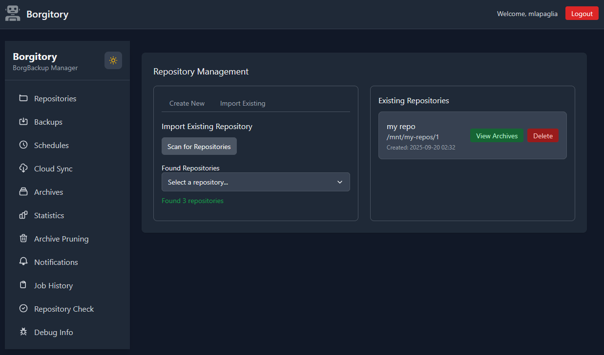 Borgitory – Web UI for managing BorgBackup