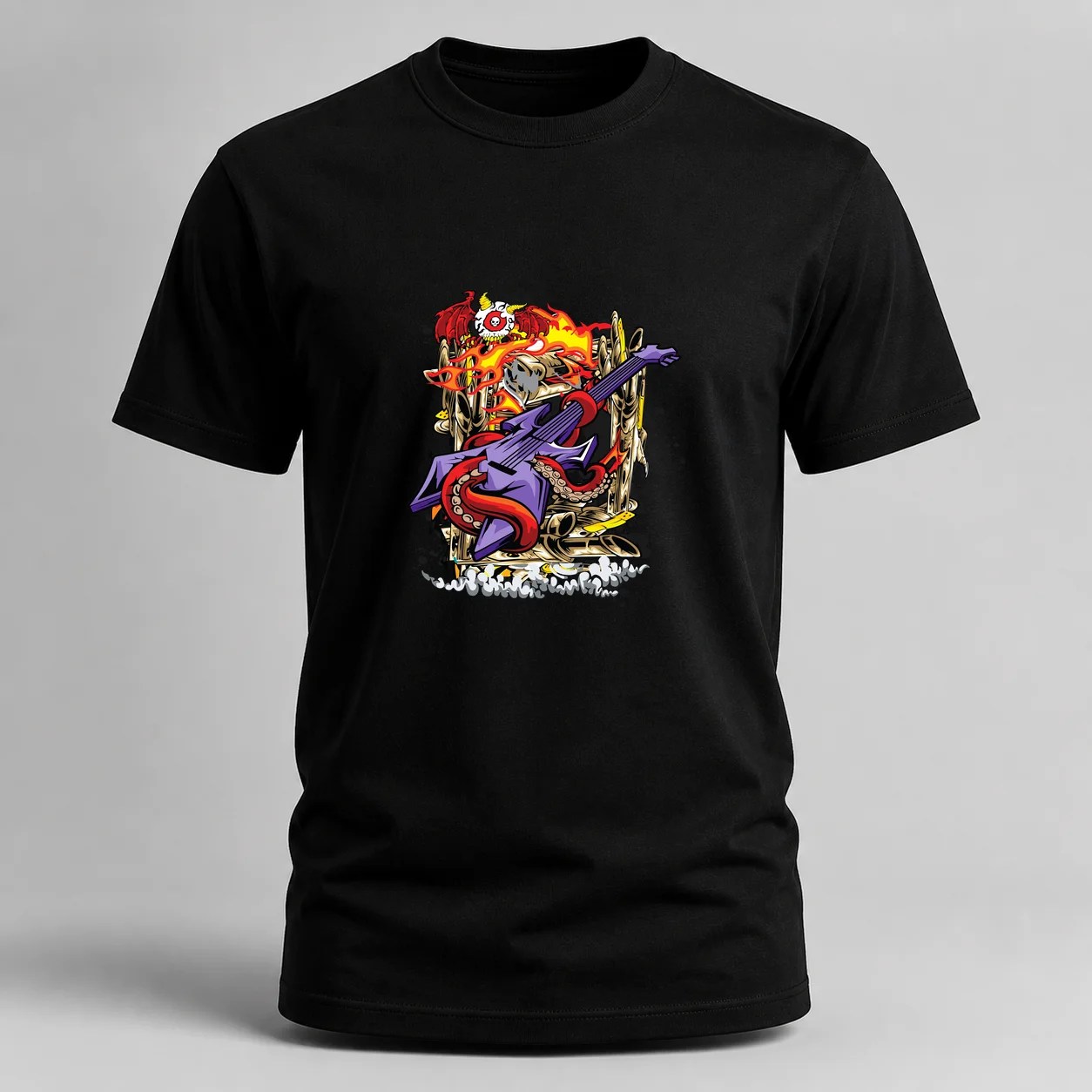 Lonkeroiden rock-kitara -paita | Tentacle Rock Guitar Tee