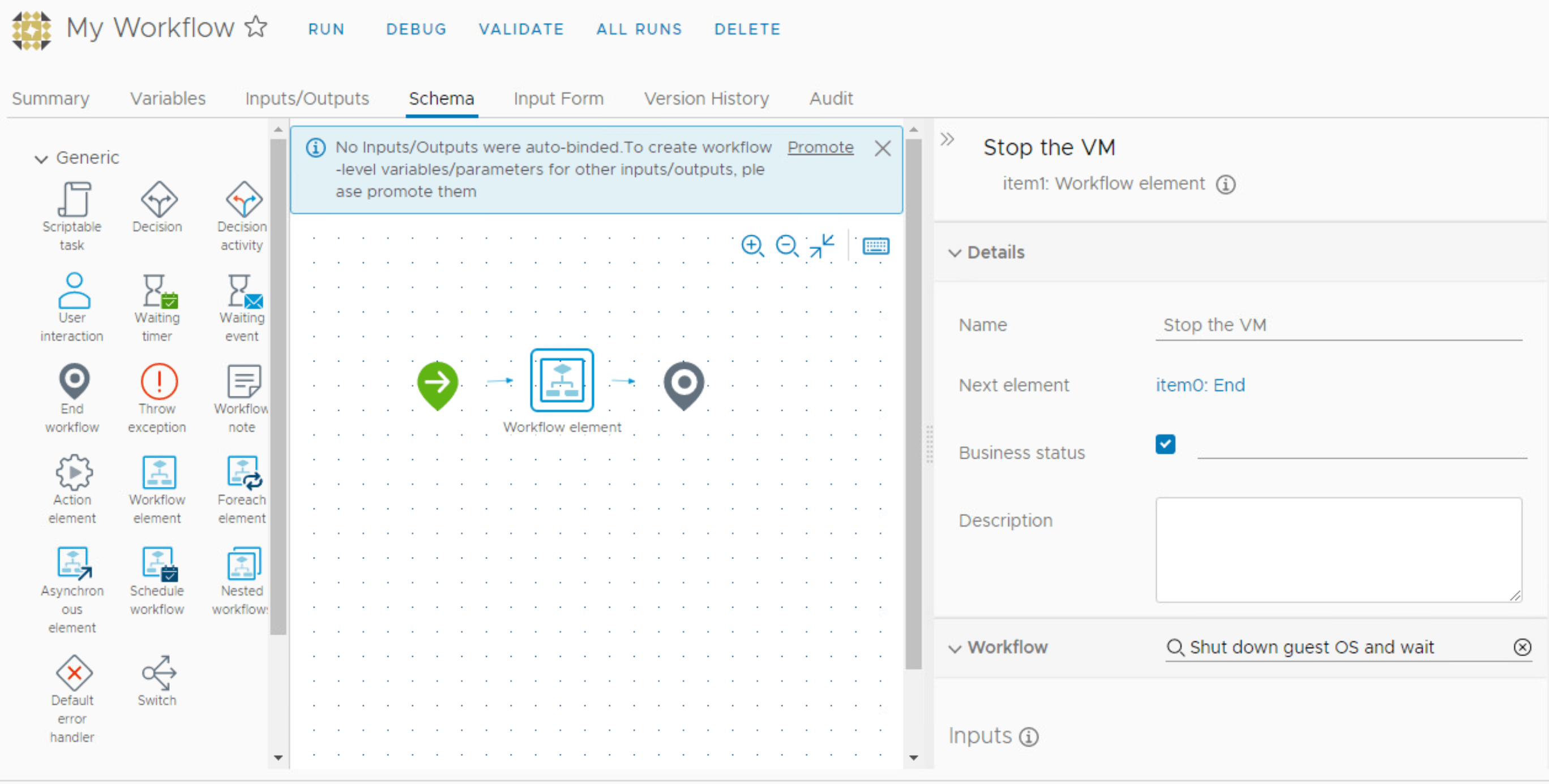 vRealize Orchestrator 8 create a workflow