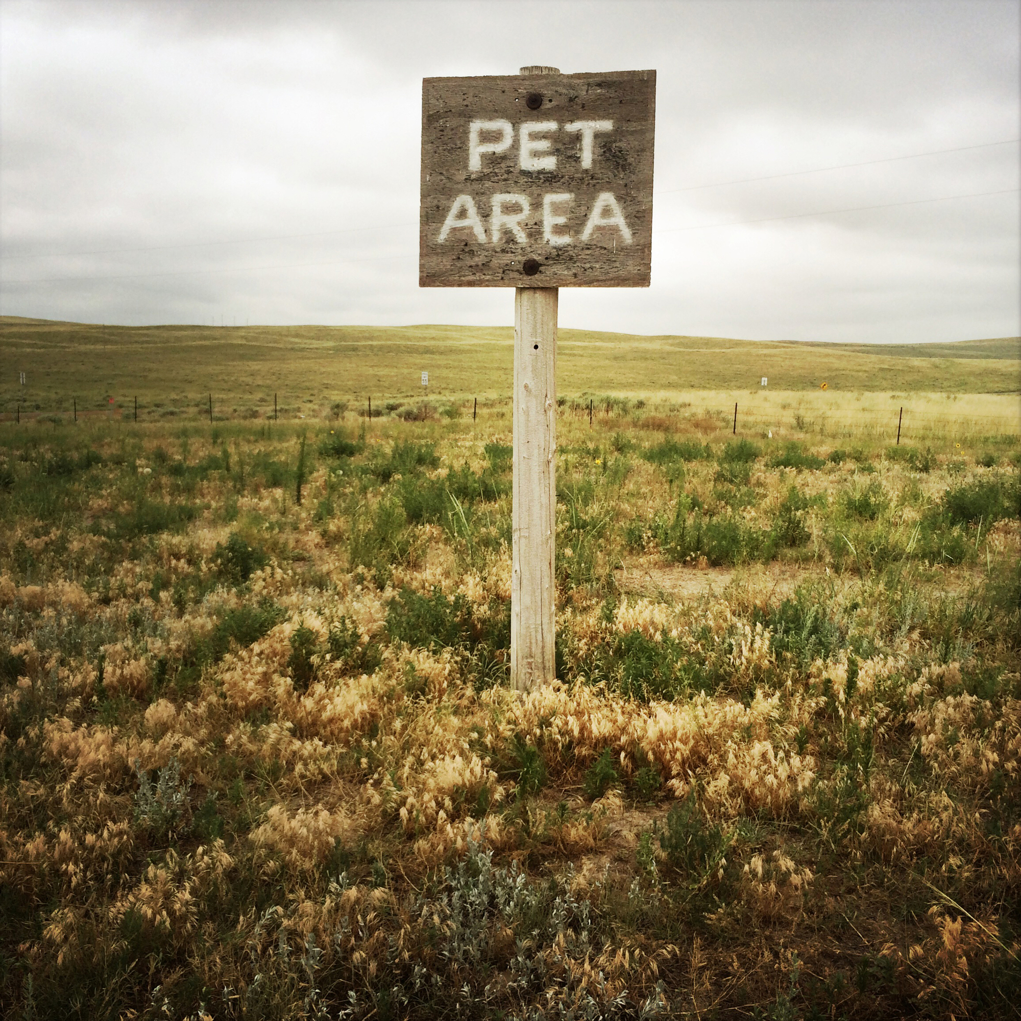 Open spaces and radical changes in the landscape serve as a crash course in US geography. Just off of US 76 in Northeastern Colorado, a handmade sign at a gas station, unintentionally serves as a definitive icon of the Americana road trip.