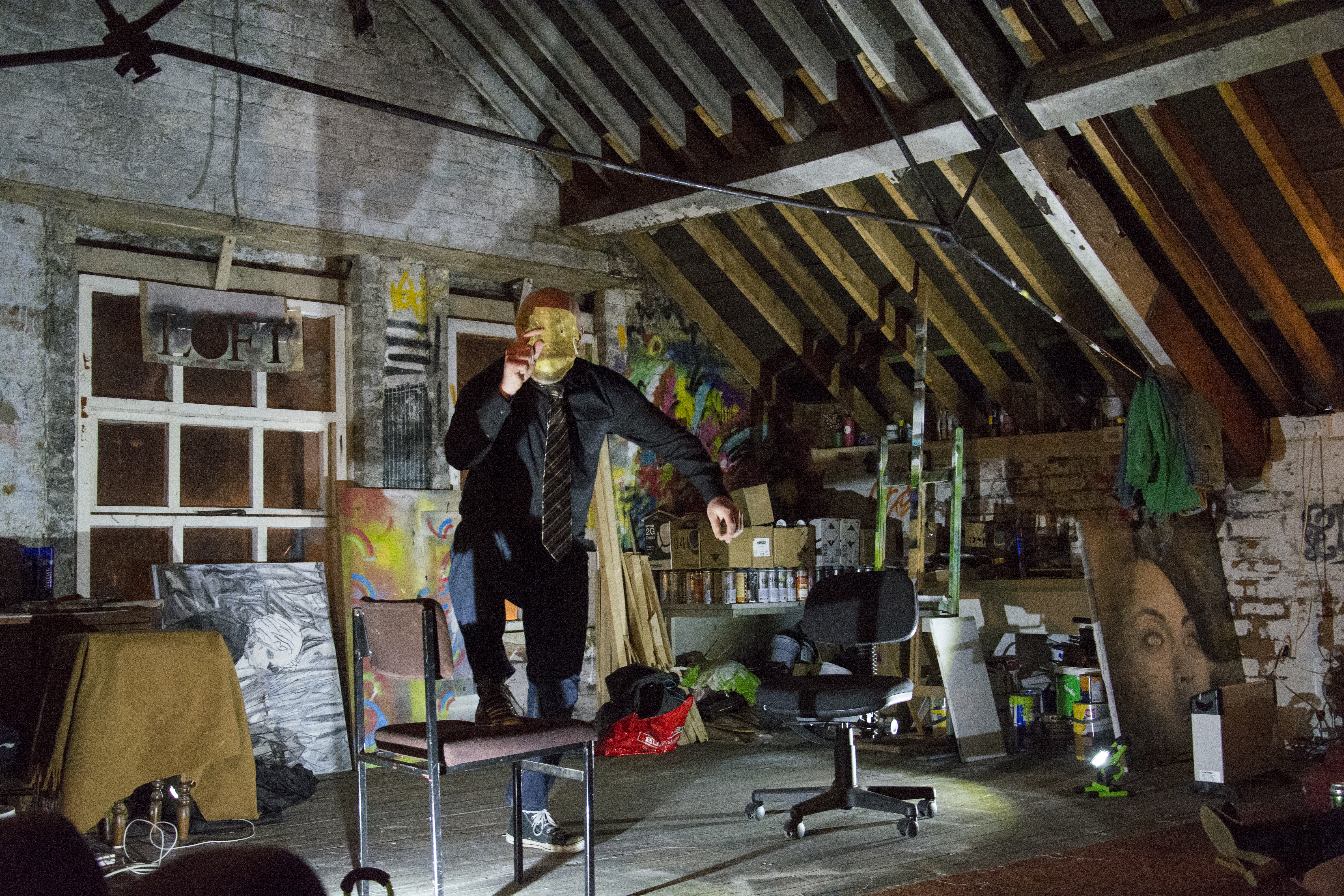 Detective Monk being a Bad Cop (played by Ruaidhri Ward), LOFT, February 2015