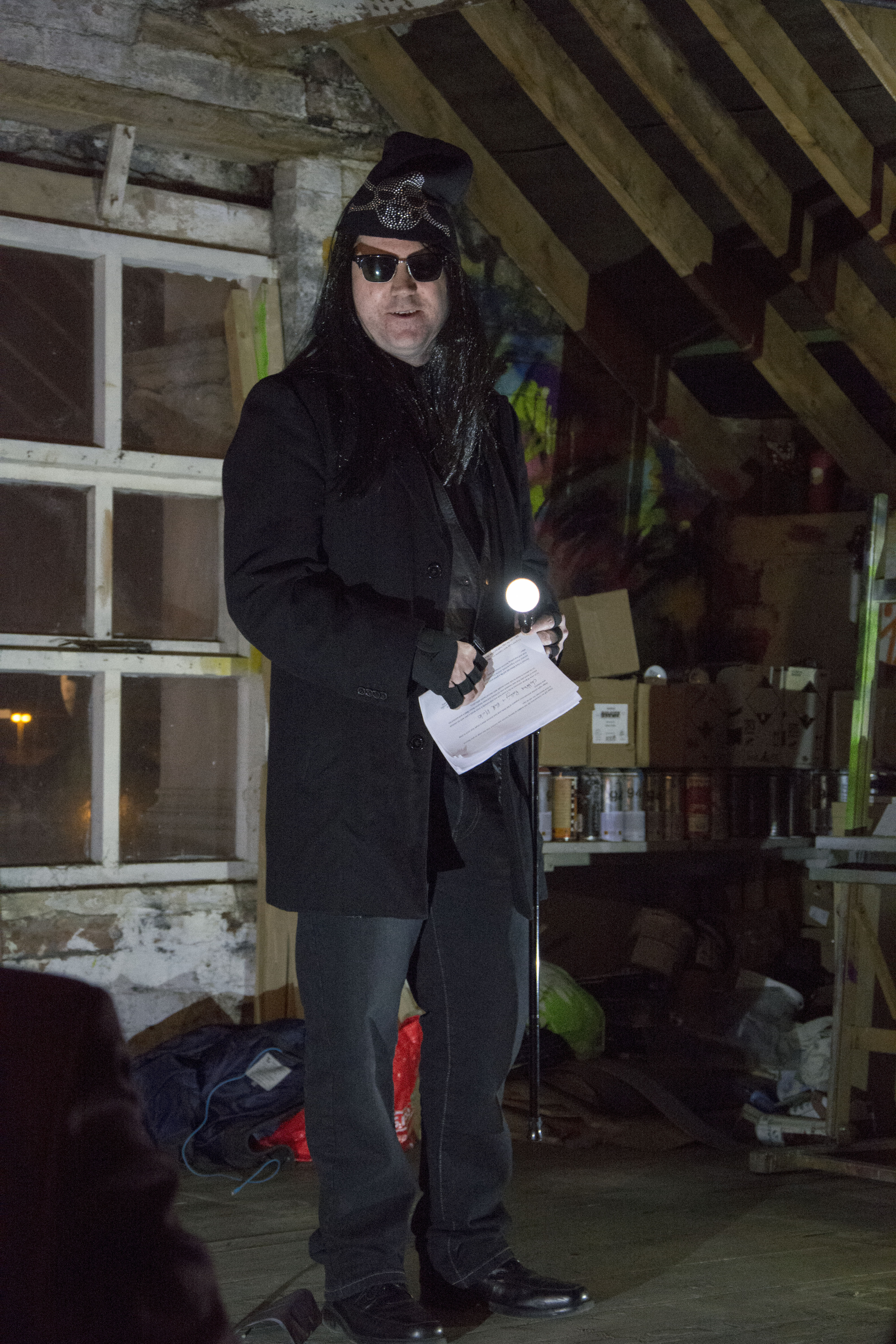 Dermot H. Dark Materials (Lorcan McGrane) dropping some edgy truth bombs, LOFT, February 2015