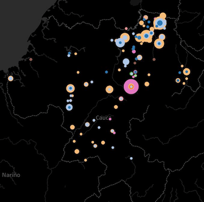 Insight Crime regional conflict map of rural Colombia