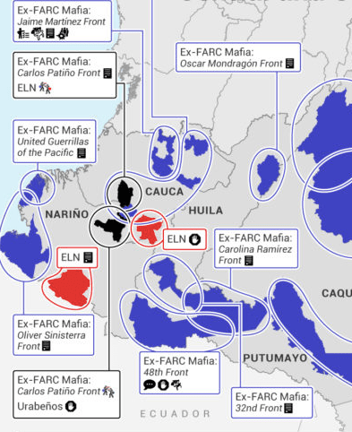 Community-drawn map representing Cauca conflict perceptions