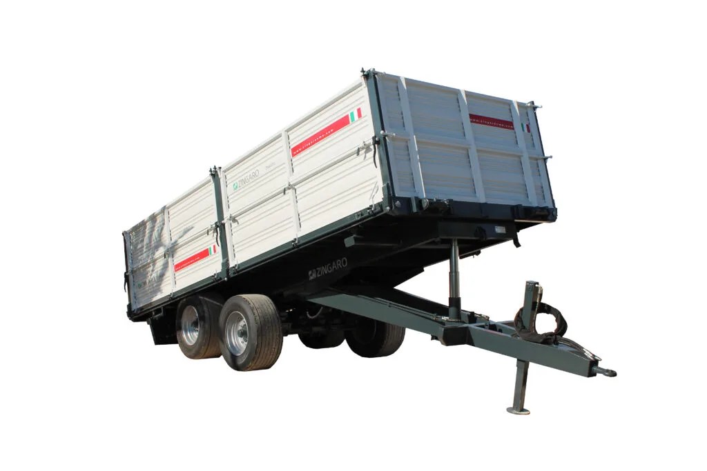 Zingaro Rimorchio tandem trilaterale doppio uso 120/140 q.li