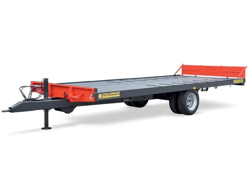 D’Eusanio DRTC monoasse Rimorchio a pianale per trasporto macchine agricole e rotoballe con portata fino a 6.000 Kg