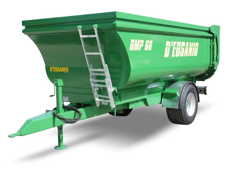 D’Eusanio DMP monoasse Rimorchio dumper per trasporto prodotti con ribaltamento idraulico posteriore con portata fino a 6.000 Kg