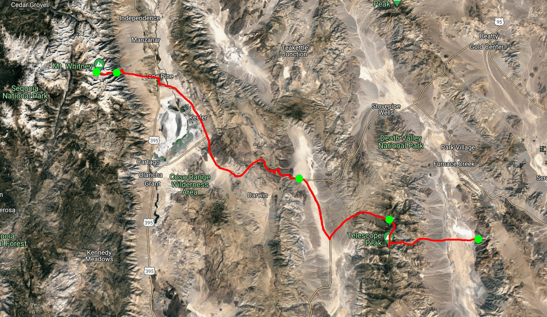 Low To High Badwater Basin To Mt Whitney Overview Close 