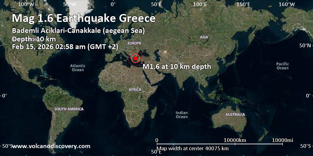Minor Mag 1 6 Earthquake Aegean Sea 24 Km West Of Mithymna Lesbos Quakemap 40k S 22722265 