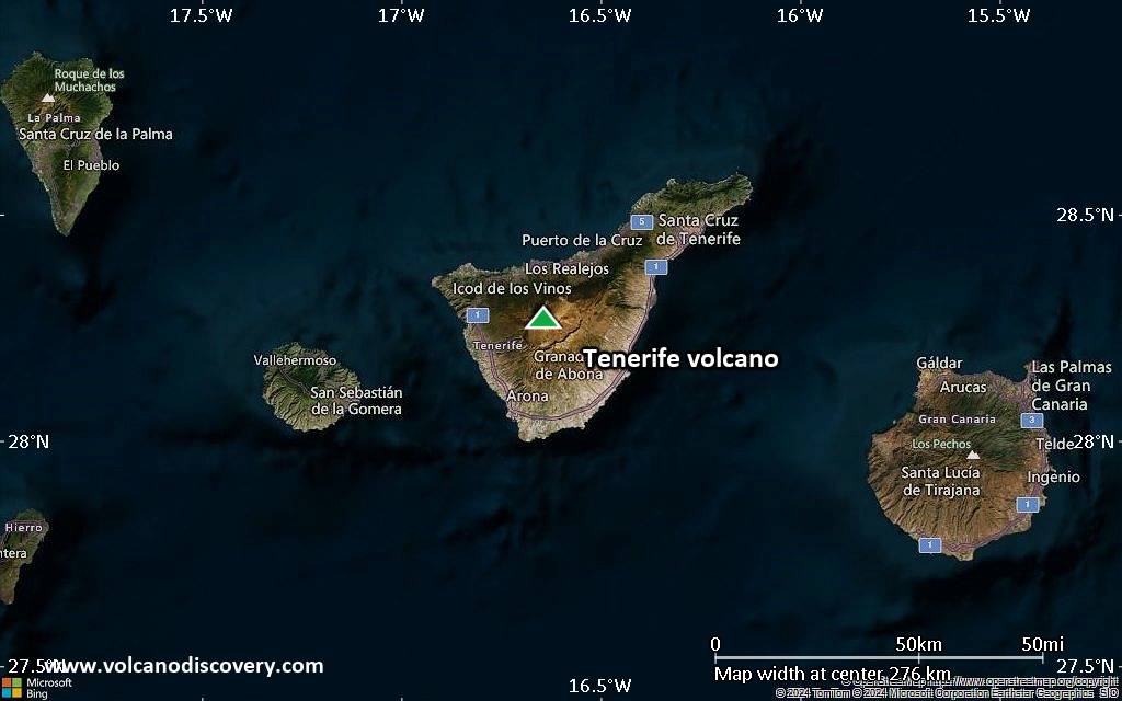 Tenerife Volcano Spain Activity Update Feb 24 2026 Background Or Volcanomap 9 637 
