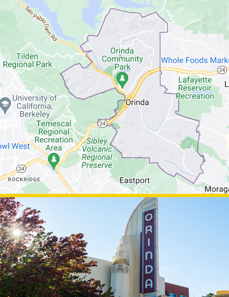 Map Of Downtown Orinda Ca Coliseum Oakland Airport To Orinda With Orinda 