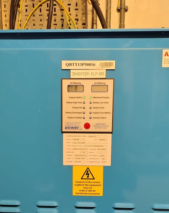 Central Battery System CBS panel emergency lighting backup battery bank