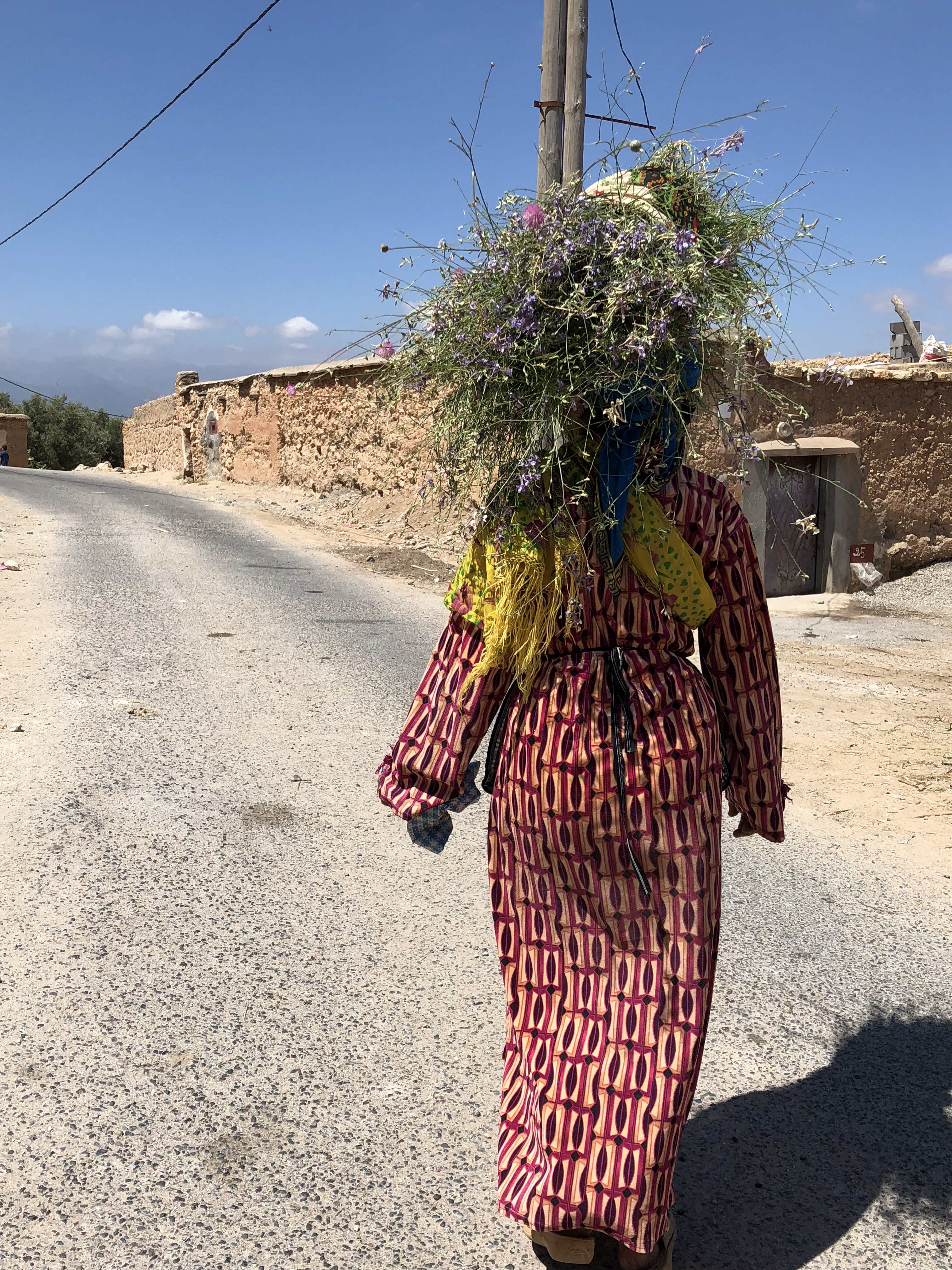 Berber woman carrying lavender