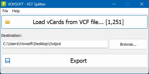 Vcf Splitter For Pc Splits Vcards