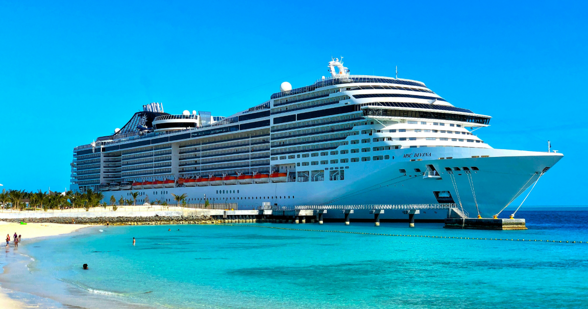 Cruise docked at the port