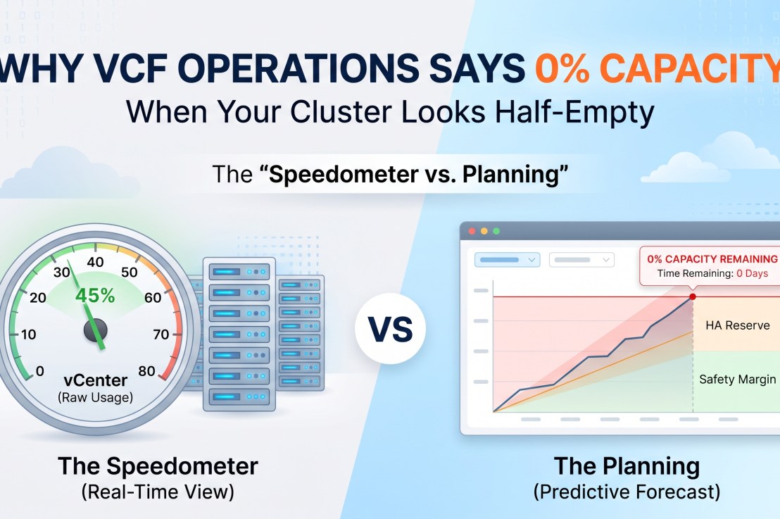 Why VCF Operations Says 0% Capacity Remaining When Your Cluster Looks Half Empty