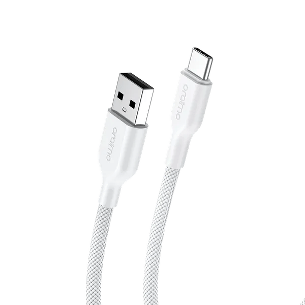 oraimo Braid USB-A to Type-C 2.4A Fast Charging White OCD-152C