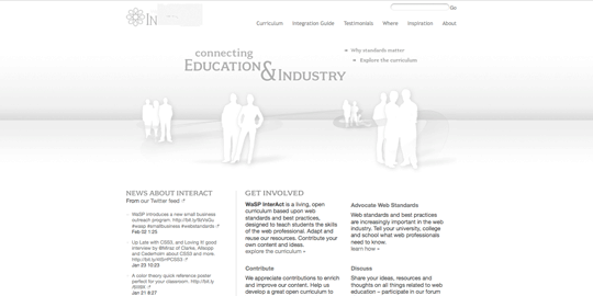 Evaluating InterACT website in grayscale.