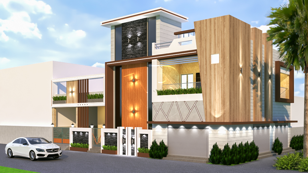modern architectural elevation, luxurious elevation