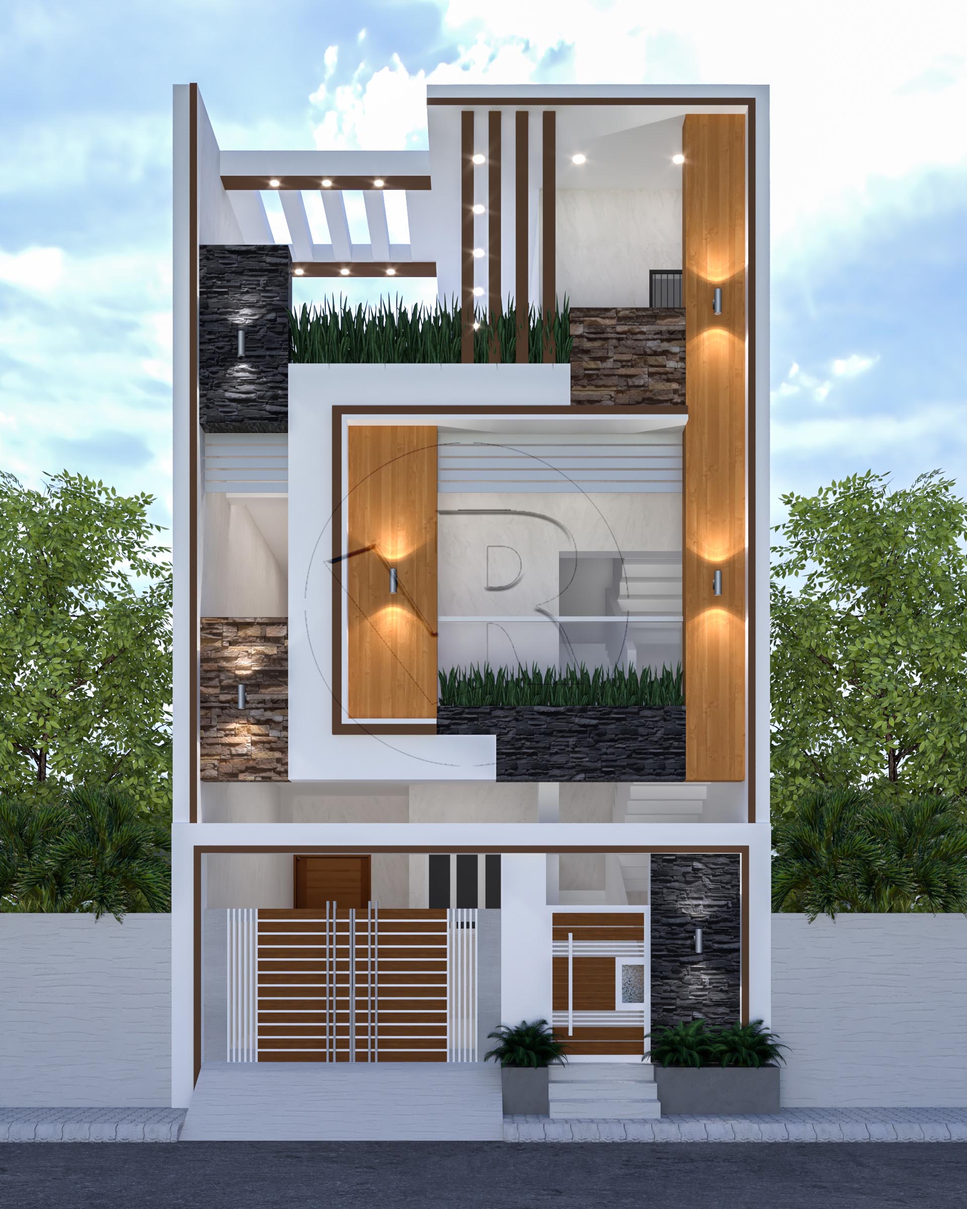 Modern house elevation