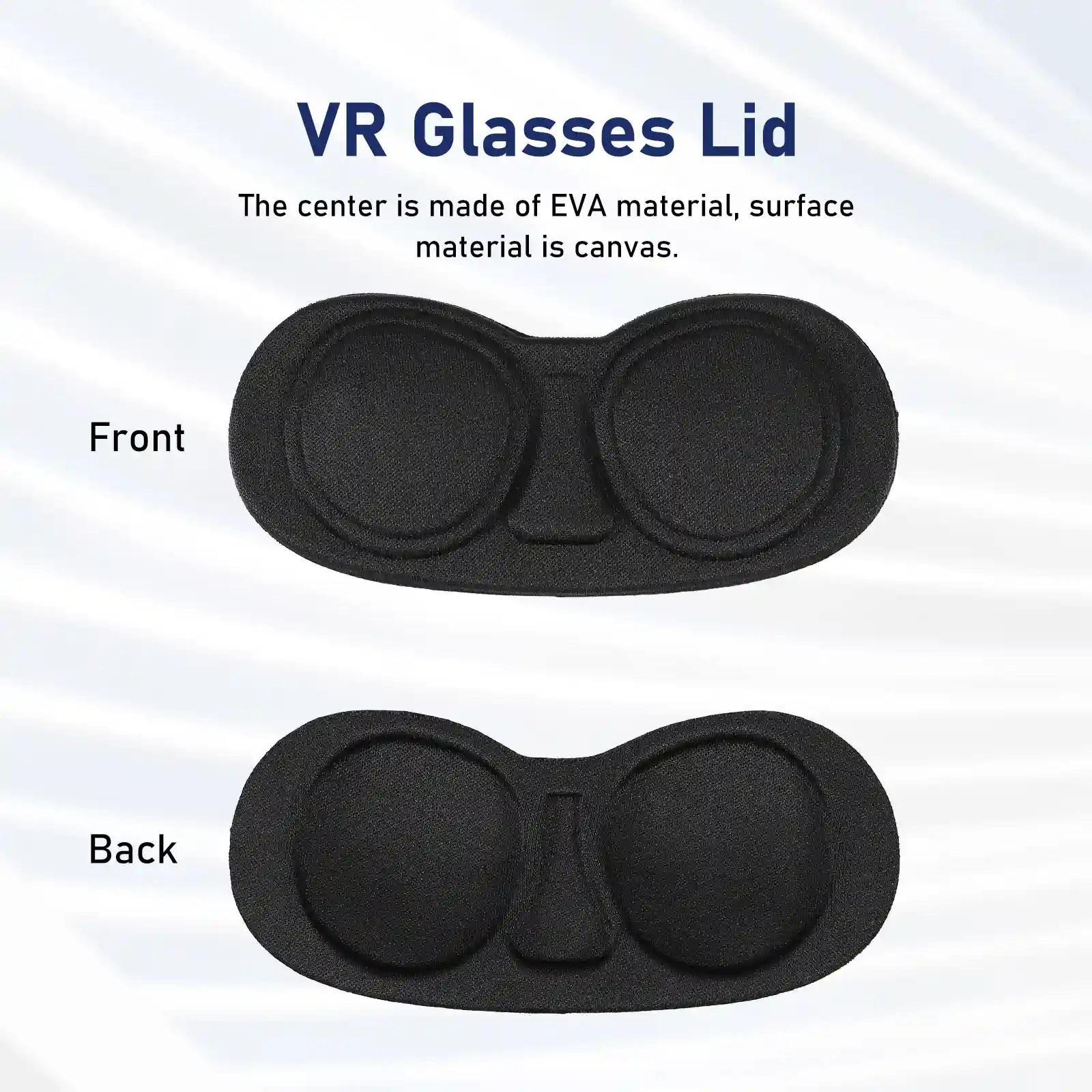 Billedet viser for- og bagsiden af Meta Quest 2 / Quest 3 / Quest 3S - Pico 4 modlysblænde